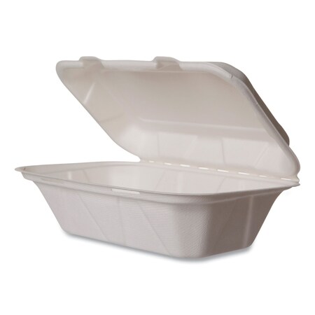 Vegware Nourish Molded Fiber Takeout Containers, 5 x 9 x 2, White, Sugarcane, PK250 WH-HOAGIE
